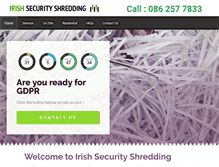 Tablet Screenshot of irishsecurityshredding.com